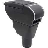 Dubbellaagse armsteunbox voor Kia Picanto 2006-2019, opbergdoos voor middenconsole met bekerhouder, accessoires, zwart