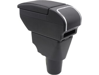 Dubbellaagse armsteunbox voor Kia Picanto 2006-2019, opbergdoos voor middenconsole met bekerhouder, accessoires, zwart