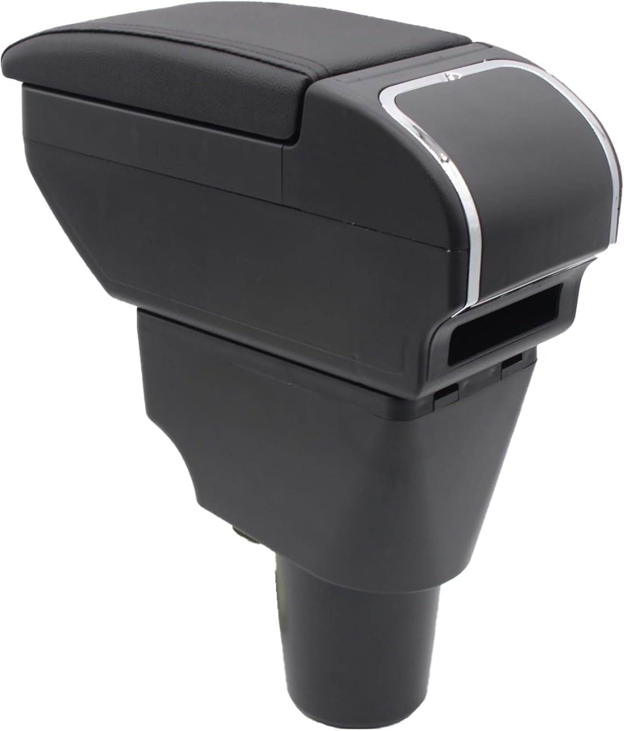 Dubbellaagse armsteunbox voor Kia Picanto 2006-2019, opbergdoos voor middenconsole met bekerhouder, accessoires, zwart