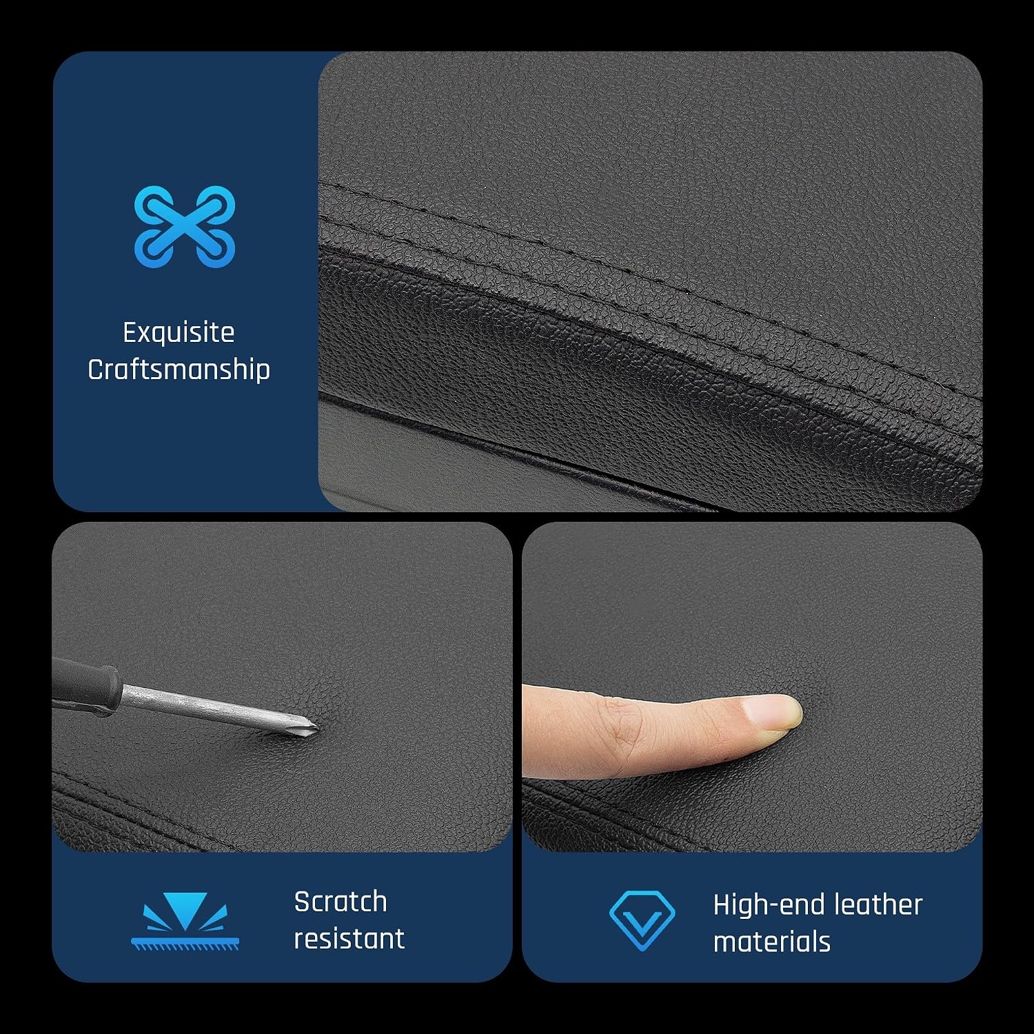 Dubbellaagse armsteunbox voor Kia Picanto 2006-2019, opbergdoos voor middenconsole met bekerhouder, accessoires, zwart