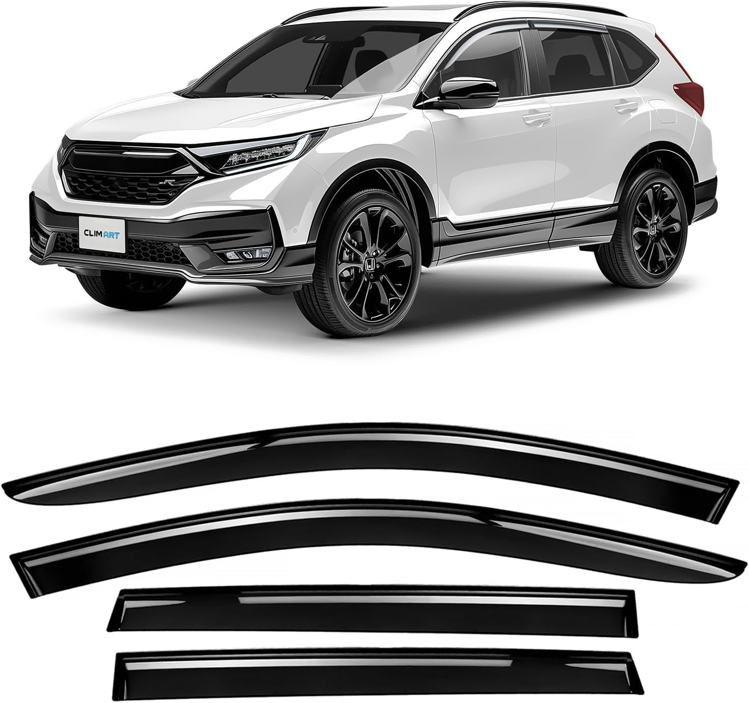 CLIM ART Winddeflector voor/compatibel met Honda CR-V 18-23 - Tape on 4 st