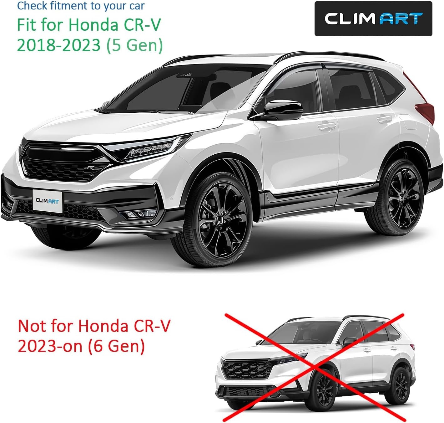 CLIM ART Winddeflector voor/compatibel met Honda CR-V 18-23 - Tape on 4 st