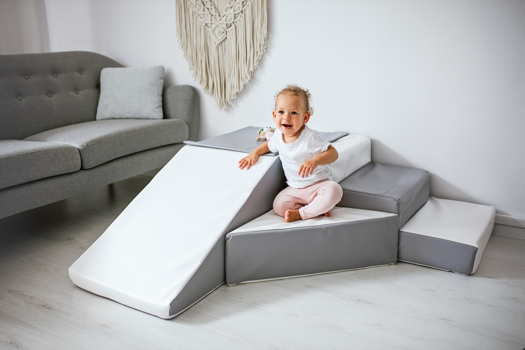 Schuimglijbaan - 40 cm hoog - wit, grijs, paars