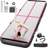 FBSPORT Opblaasbare gymnastiekmat, 3 m, tuimelmat, 20 cm dik, met elektrische luchtpomp, voor thuis, sportschool, yoga, pilates en waterplezier, draagbaar en gemakkelijk op te bergen