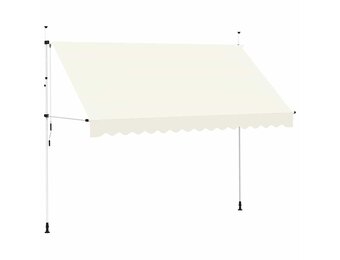 vidaXL Luifel handmatig uittrekbaar 350 cm crème