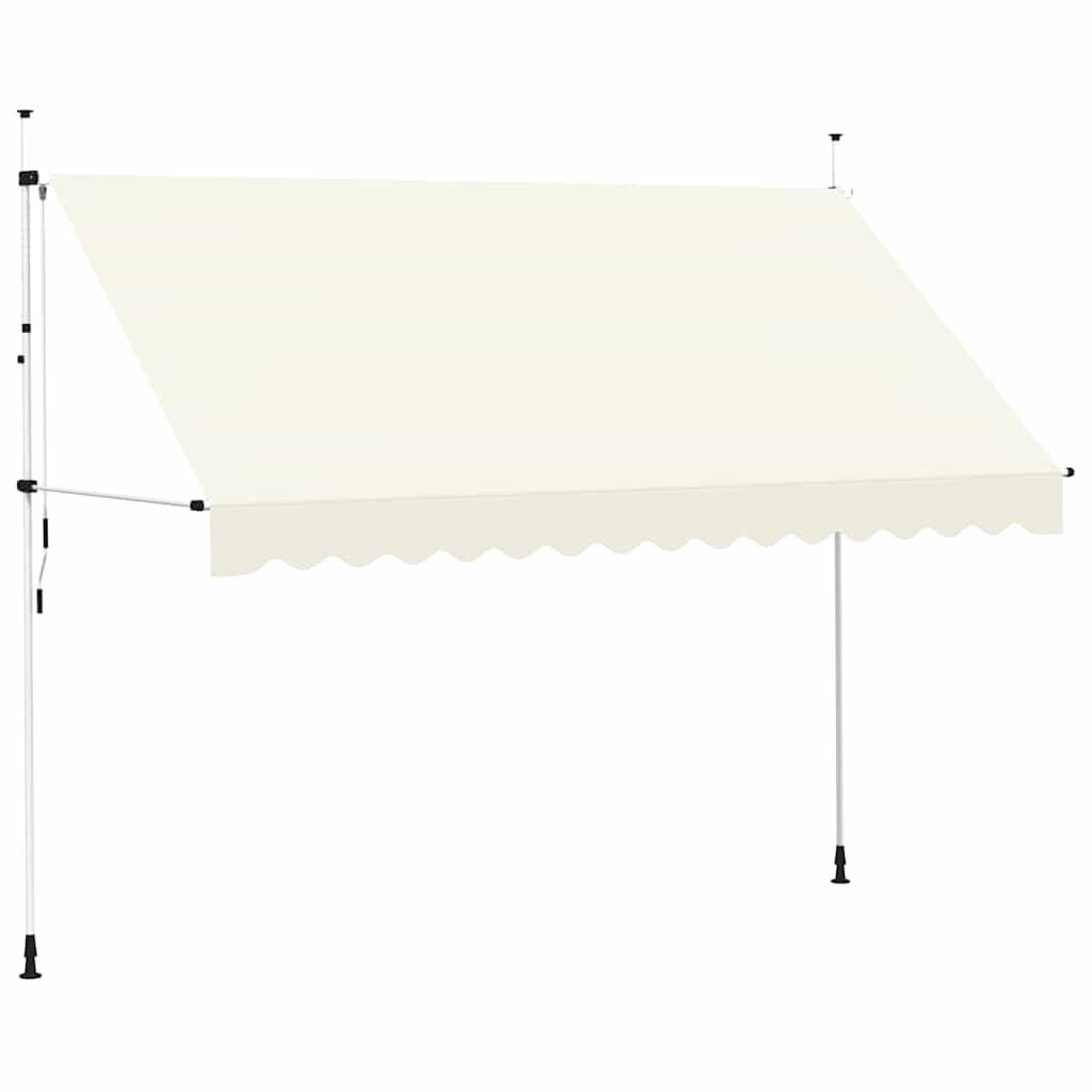 vidaXL Luifel handmatig uittrekbaar 350 cm crème