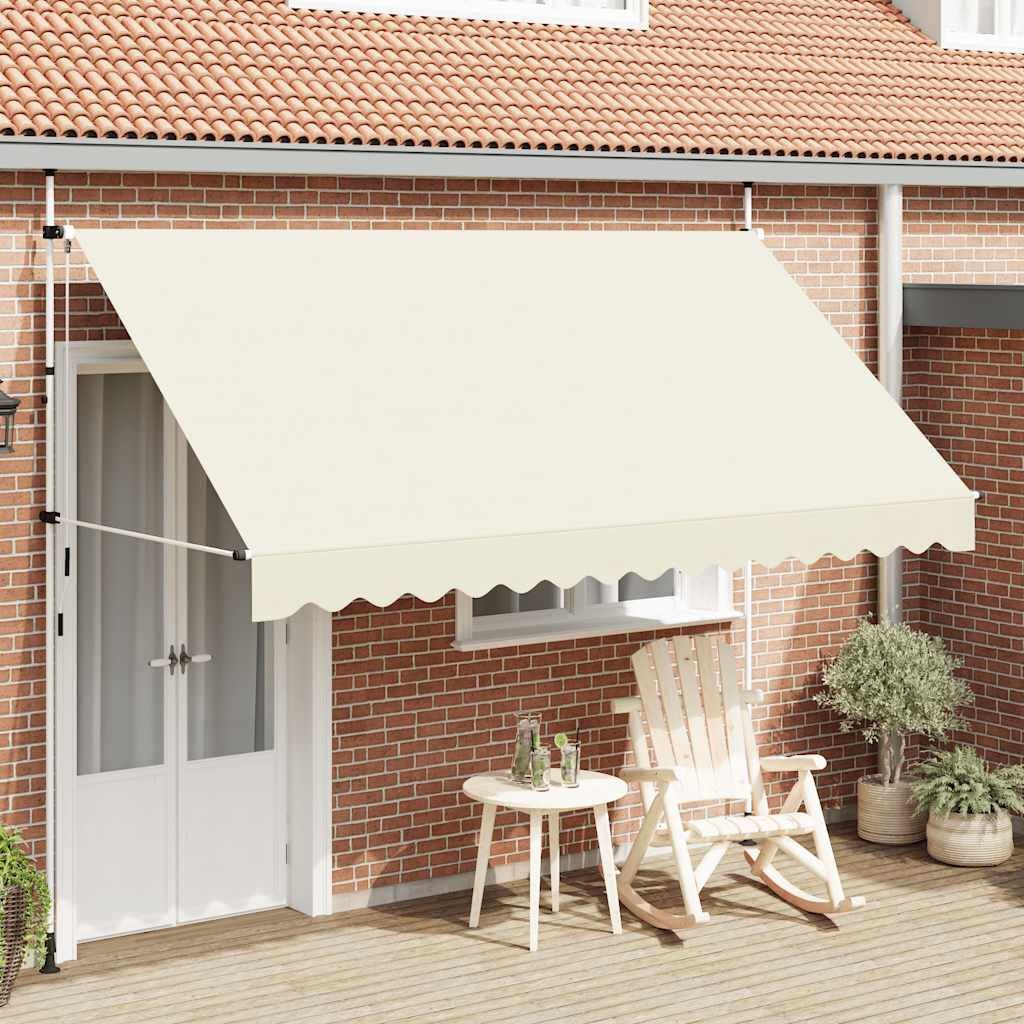 vidaXL Luifel handmatig uittrekbaar 350 cm crème