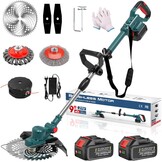 akülü çim biçme makinesi, pilli, 21 V, 2 x 4,0 Ah pil, elektrikli çim testeresi, 750 W, fırçasız motor, 4 çeşit bıçak, yüksekliği ayarlanabilir, 23 cm kesme genişliği