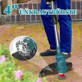 akülü çim biçme makinesi, pilli, 21 V, 2 x 4,0 Ah pil, elektrikli çim testeresi, 750 W, fırçasız motor, 4 çeşit bıçak, yüksekliği ayarlanabilir, 23 cm kesme genişliği