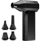 Elektrische stofblazer, 110.000 tpm, elektrische luchtblazer, 3 snelheden instelbare mini-blazer met accu, draadloze turbo-ventilator voor pc, toetsenbord, auto, dierenharen, outdoor en huis