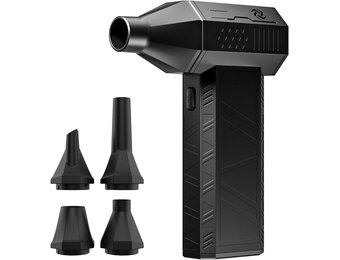 Elektrische stofblazer, 110.000 tpm, elektrische luchtblazer, 3 snelheden instelbare mini-blazer met accu, draadloze turbo-ventilator voor pc, toetsenbord, auto, dierenharen, outdoor en huis