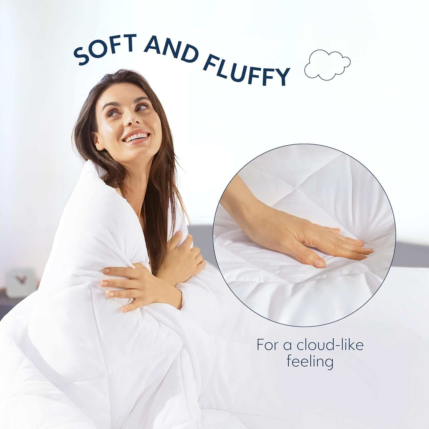 Dreamzie microvezeldekbed 200x220 cm, gematigd dekbed met polyester vulling voor 4 seizoenen, 300 gsm, 2 personen