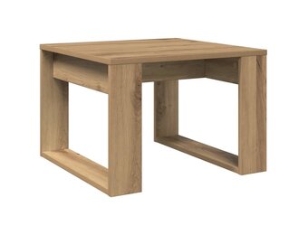 vidaXL Bijzettafel 50x50x35 cm bewerkt hout artisanaal eikenkleurig