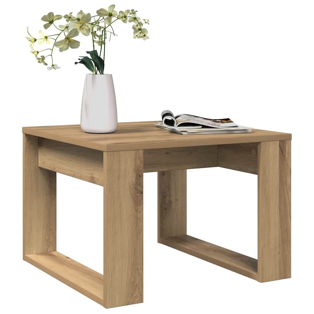 vidaXL Bijzettafel 50x50x35 cm bewerkt hout artisanaal eikenkleurig