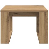 vidaXL Bijzettafel 50x50x35 cm bewerkt hout artisanaal eikenkleurig