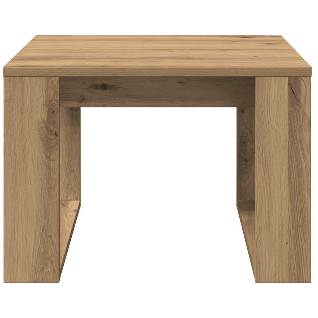 vidaXL Bijzettafel 50x50x35 cm bewerkt hout artisanaal eikenkleurig