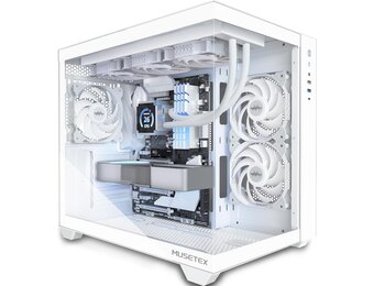 MUSETEX Y6 ATX PC Behuizing Wit met 3 Niet-LED Ventilatoren