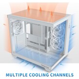 MUSETEX Y6 ATX PC Behuizing Wit met 3 Niet-LED Ventilatoren