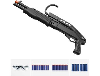 Yumuşak Köpük Mermi Patlatma Oyuncağı, Colliford Oyuncak Tabancası, Yumuşak Kurşun Atış Oyuncağı, Kabuk Çıkartmalı Köpük Blaster, Köpük Dart Blaster (SPAS 12) (Siyah)