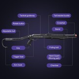 Yumuşak Köpük Mermi Patlatma Oyuncağı, Colliford Oyuncak Tabancası, Yumuşak Kurşun Atış Oyuncağı, Kabuk Çıkartmalı Köpük Blaster, Köpük Dart Blaster (SPAS 12) (Siyah)