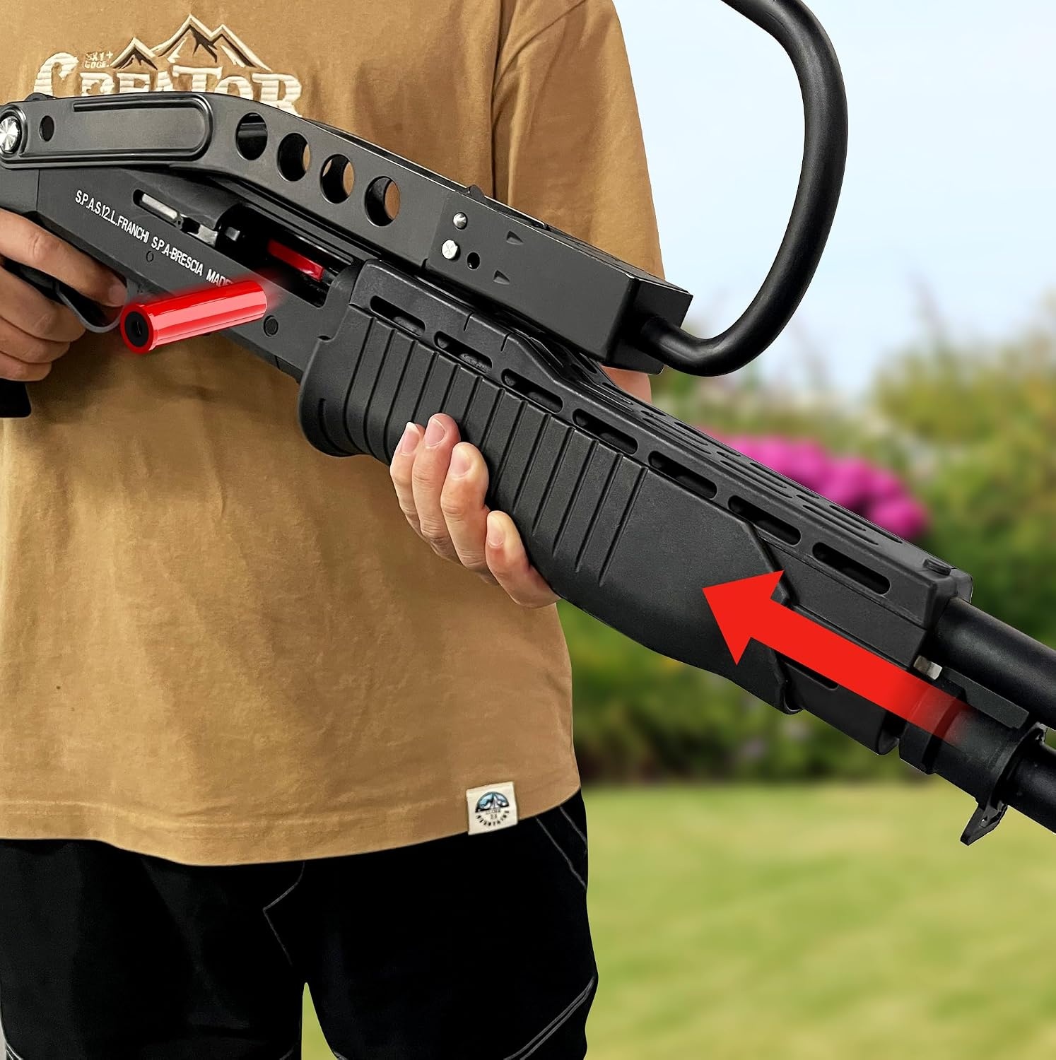 Yumuşak Köpük Mermi Patlatma Oyuncağı, Colliford Oyuncak Tabancası, Yumuşak Kurşun Atış Oyuncağı, Kabuk Çıkartmalı Köpük Blaster, Köpük Dart Blaster (SPAS 12) (Siyah)