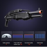 Yumuşak Köpük Mermi Patlatma Oyuncağı, Colliford Oyuncak Tabancası, Yumuşak Kurşun Atış Oyuncağı, Kabuk Çıkartmalı Köpük Blaster, Köpük Dart Blaster (SPAS 12) (Siyah)