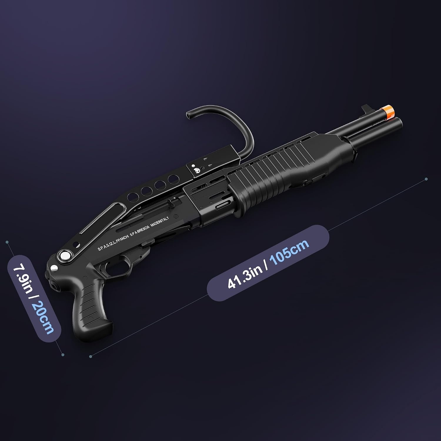Yumuşak Köpük Mermi Patlatma Oyuncağı, Colliford Oyuncak Tabancası, Yumuşak Kurşun Atış Oyuncağı, Kabuk Çıkartmalı Köpük Blaster, Köpük Dart Blaster (SPAS 12) (Siyah)