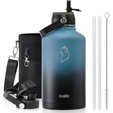 BUZIO Vacuüm geïsoleerde roestvrijstalen waterfles 64 oz (koud voor 48 uur/warm voor 24 uur) BPA vrije dubbelwandige reismok voor buitensporten wandelen, fietsen, kamperen, hardlopen
