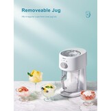 Reemix IJsschaafmachine, Elektrische IJsschaaf en Sneeuwkegelmachine met Grote Opslagcapaciteit, Draagbare IJsvergruizer, IJsdikte Instelbaar (Wit)
