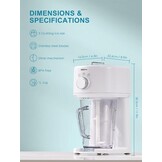 Reemix IJsschaafmachine, Elektrische IJsschaaf en Sneeuwkegelmachine met Grote Opslagcapaciteit, Draagbare IJsvergruizer, IJsdikte Instelbaar (Wit)