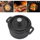 Nederlandse Oven Dubbele Traditionele Stijl Verdikte Ergonomische Handvat Isolatie Gietijzeren Kookpot met Deksel Braadpan Kookgerei voor Thuis Keuken(20CM)