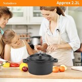 Nederlandse Oven Dubbele Traditionele Stijl Verdikte Ergonomische Handvat Isolatie Gietijzeren Kookpot met Deksel Braadpan Kookgerei voor Thuis Keuken(20CM)