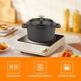 Nederlandse Oven Dubbele Traditionele Stijl Verdikte Ergonomische Handvat Isolatie Gietijzeren Kookpot met Deksel Braadpan Kookgerei voor Thuis Keuken(20CM)
