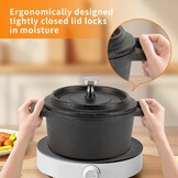 Nederlandse Oven Dubbele Traditionele Stijl Verdikte Ergonomische Handvat Isolatie Gietijzeren Kookpot met Deksel Braadpan Kookgerei voor Thuis Keuken(20CM)