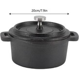 Nederlandse Oven Dubbele Traditionele Stijl Verdikte Ergonomische Handvat Isolatie Gietijzeren Kookpot met Deksel Braadpan Kookgerei voor Thuis Keuken(20CM)