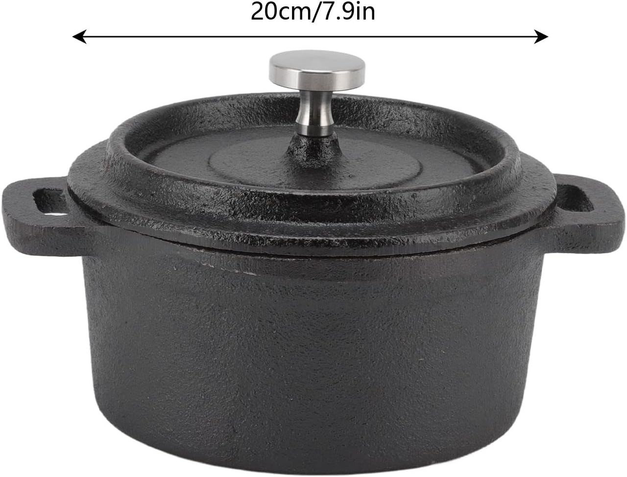 Nederlandse Oven Dubbele Traditionele Stijl Verdikte Ergonomische Handvat Isolatie Gietijzeren Kookpot met Deksel Braadpan Kookgerei voor Thuis Keuken(20CM)