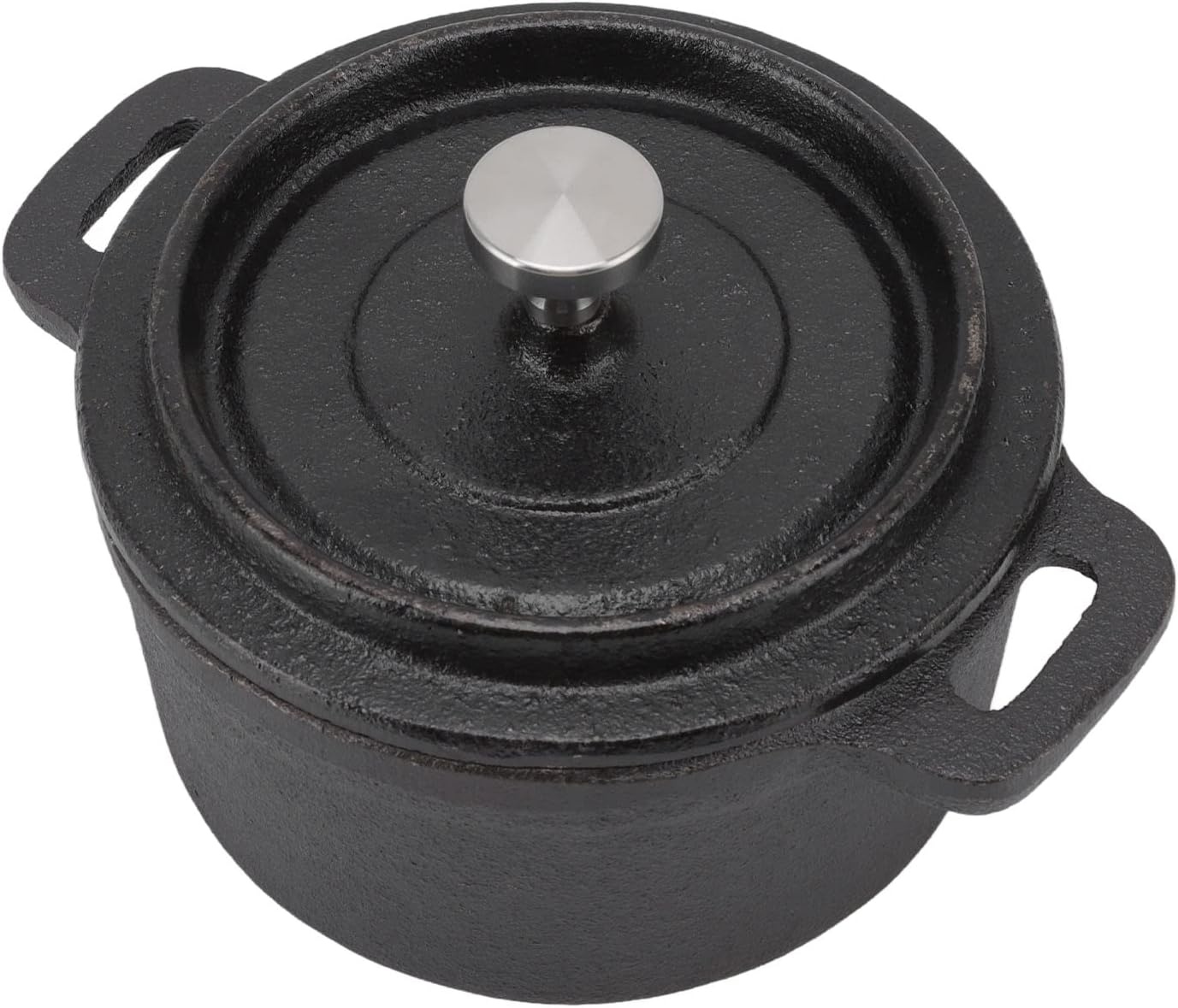 Nederlandse Oven Dubbele Traditionele Stijl Verdikte Ergonomische Handvat Isolatie Gietijzeren Kookpot met Deksel Braadpan Kookgerei voor Thuis Keuken(20CM)