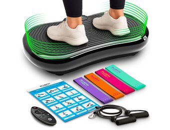 Bluefin Fitness Ultra Slim Power Trilplaat | Innovatieve Vibro Shaper | 5 Programma's + 180 Niveaus | Full Body Workout | Geruisloze Home Fitness | Makkelijk op te bergen | Strak & Compact Ontwerp