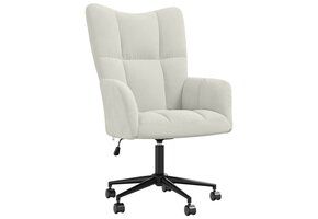 Stijlvolle Relaxstoel in Crèmewit Fluweel - 30% Korting