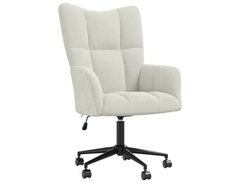 vidaXL Relaxstoel fluweel crèmewit