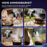 Mobiele afzuigkap zonder installatie, draagbare mini-afzuigkap met afneembaar statief en ophangtouw, 3-traps stil, ideaal voor woning, camper, outdoor, ruimtebesparende keukenaccessoires