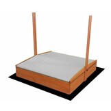 Zandbak - met deksel en dak - hout - 120x120 cm - grijs