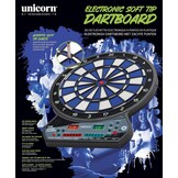 Unicorn Softtip dartbord, elektronisch led-display, automatisch scoren, 27 spellen met 175 variaties, geschikt voor maximaal 8 spelers, inclusief voedingsadapter en 6 dartpijlen
