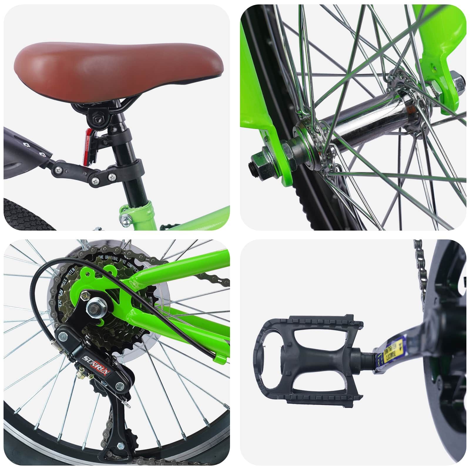 vidaXL Kinderfiets 24 Inch 6-Snelheid voor 8-12 jaar oud Groen