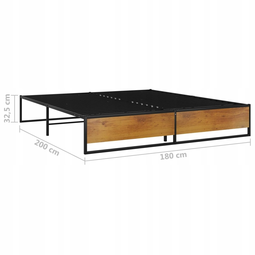 vidaXL Bedframe metaal zwart 180x200 cm