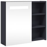 vidaXL Badkamerkast met spiegel en LED 60x13x52 cm grijs