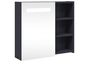 Badkamerkast met Spiegel & LED (60x13x52 cm) - Grijs - 34% Korting
