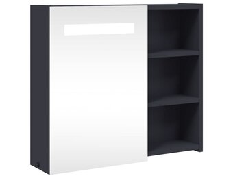 vidaXL Badkamerkast met spiegel en LED 60x13x52 cm grijs