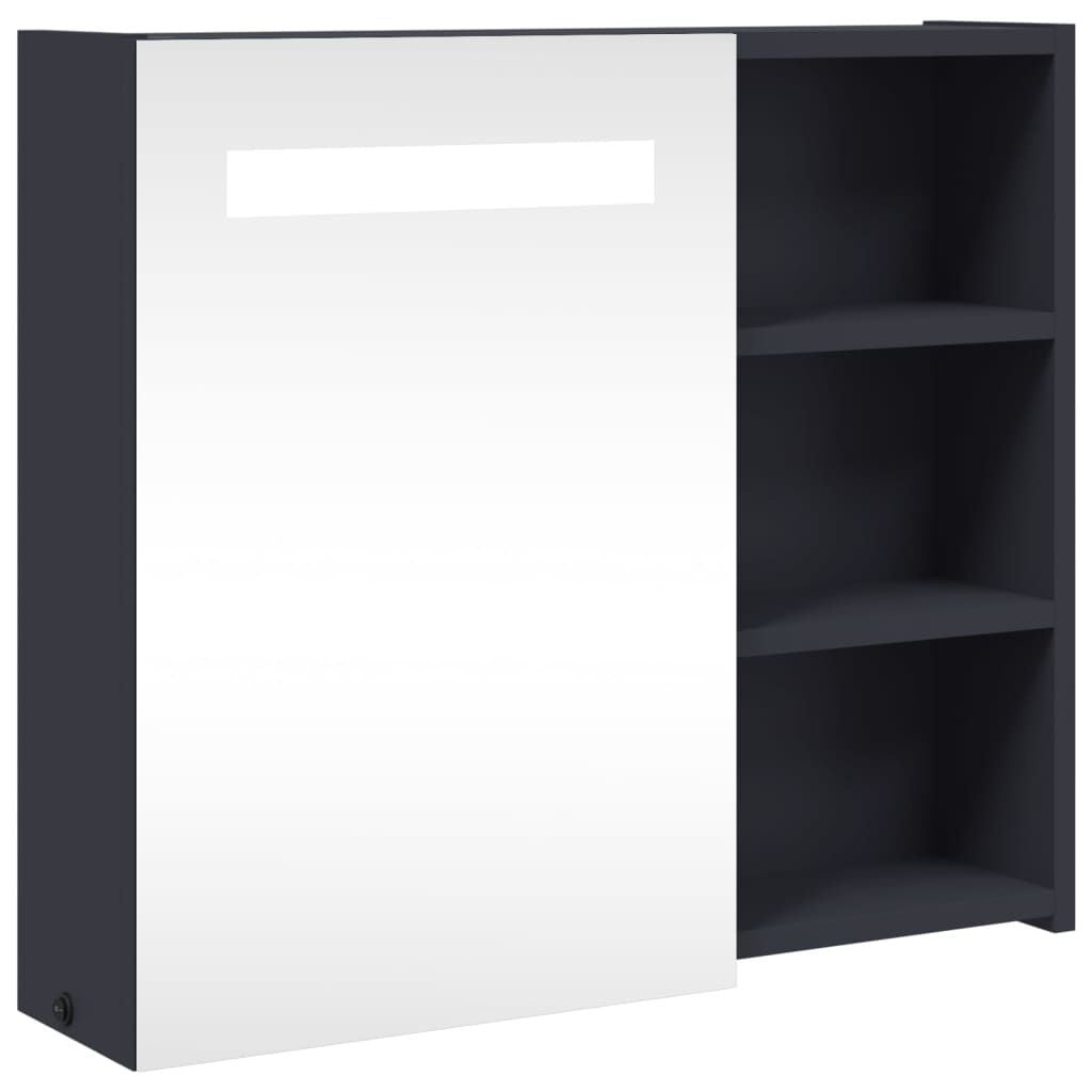 vidaXL Badkamerkast met spiegel en LED 60x13x52 cm grijs