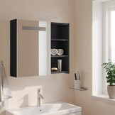 vidaXL Badkamerkast met spiegel en LED 60x13x52 cm grijs